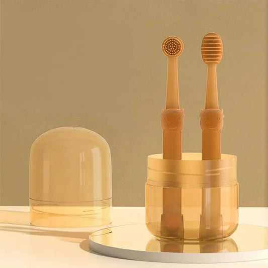 2Pcs Silicone Pet Toothbrush Soft Dog Cat Oral Care Tongue Scraper Massage Multi-Angle Cleaning Brush for Pets