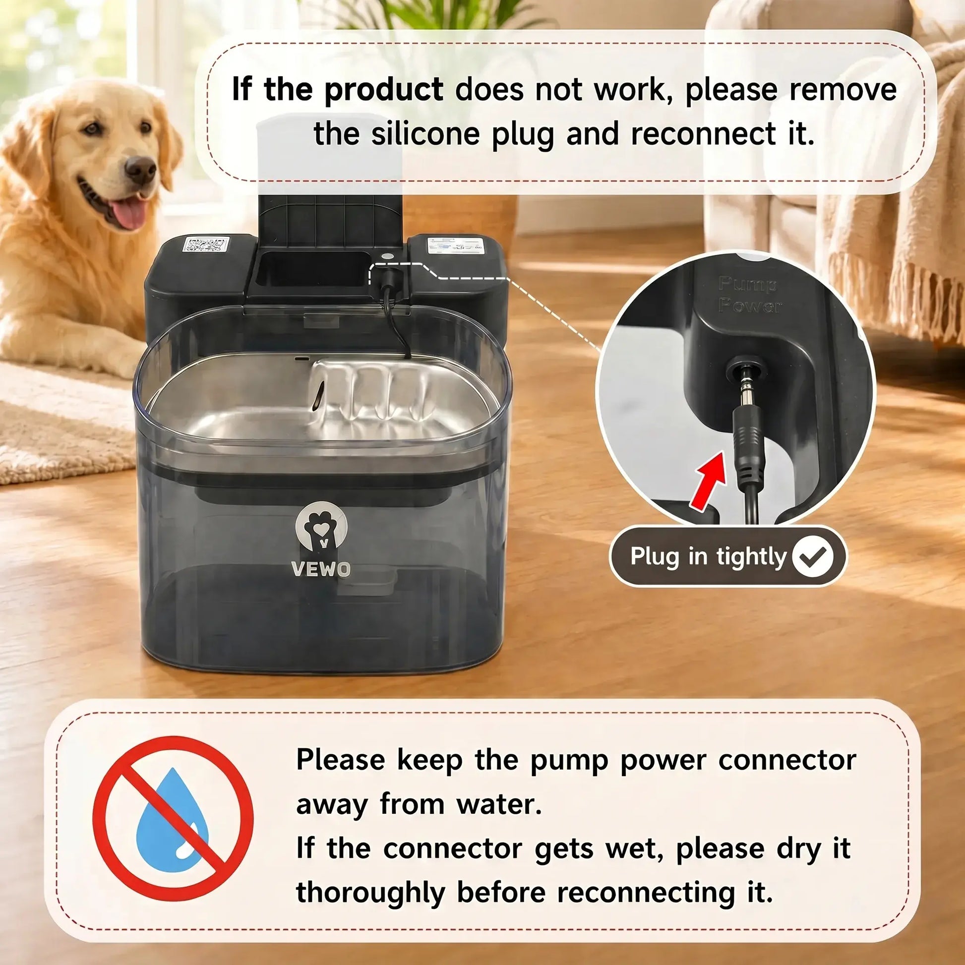 VEWO 11L Large Dog Water Fountain for Big Breeds, No Spill Dog Water Bowl Dispenser with Deep Basin, BPA Free, Ultra Quiet, 7 Days No Refill for Large Dogs/Multi-Pet Homes,Dealsforyoudays